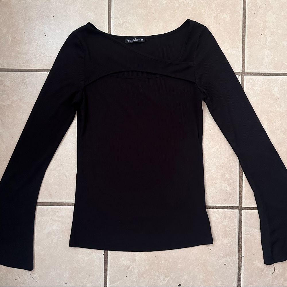 Elegant Black Long Sleeve Blouse